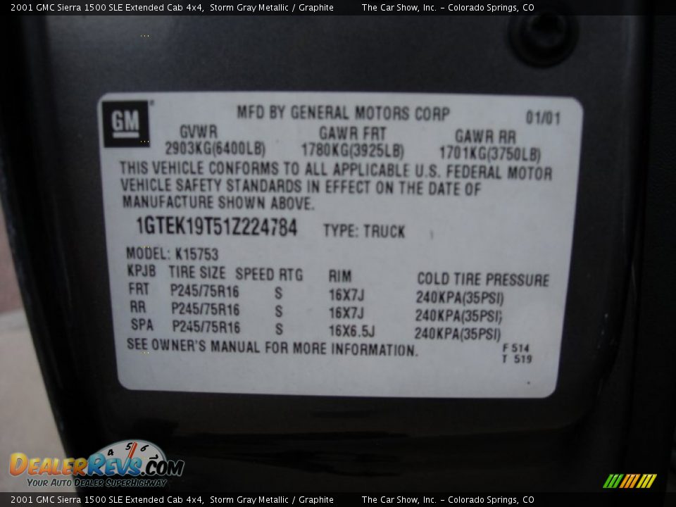 2001 GMC Sierra 1500 SLE Extended Cab 4x4 Storm Gray Metallic / Graphite Photo #22