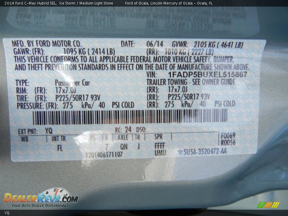 Ford Color Code YQ Ice Storm