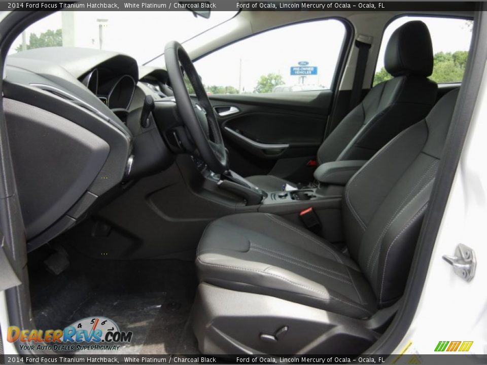 2014 Ford Focus Titanium Hatchback White Platinum / Charcoal Black Photo #6