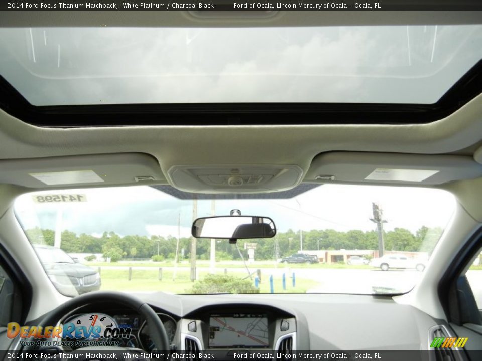 2014 Ford Focus Titanium Hatchback White Platinum / Charcoal Black Photo #8