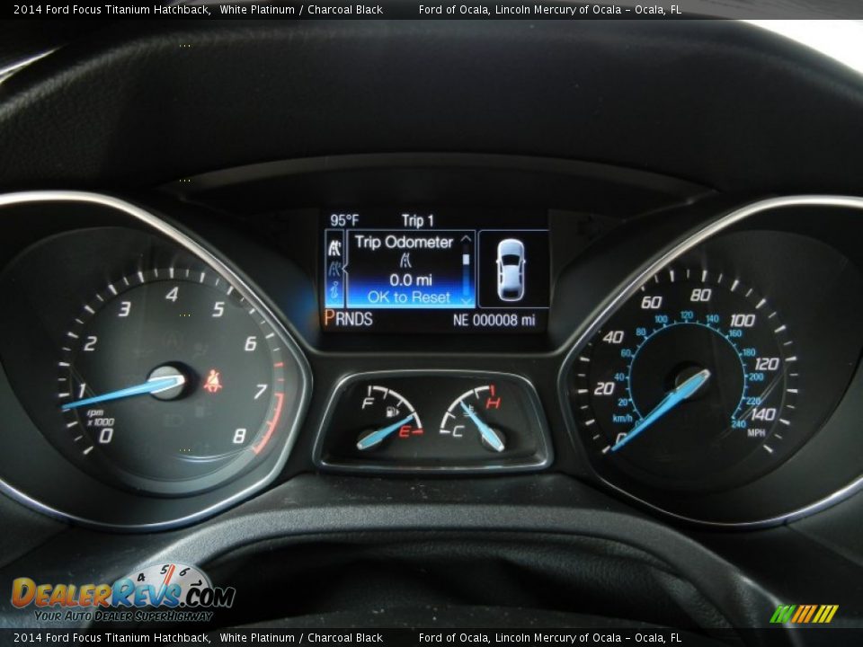 2014 Ford Focus Titanium Hatchback White Platinum / Charcoal Black Photo #10