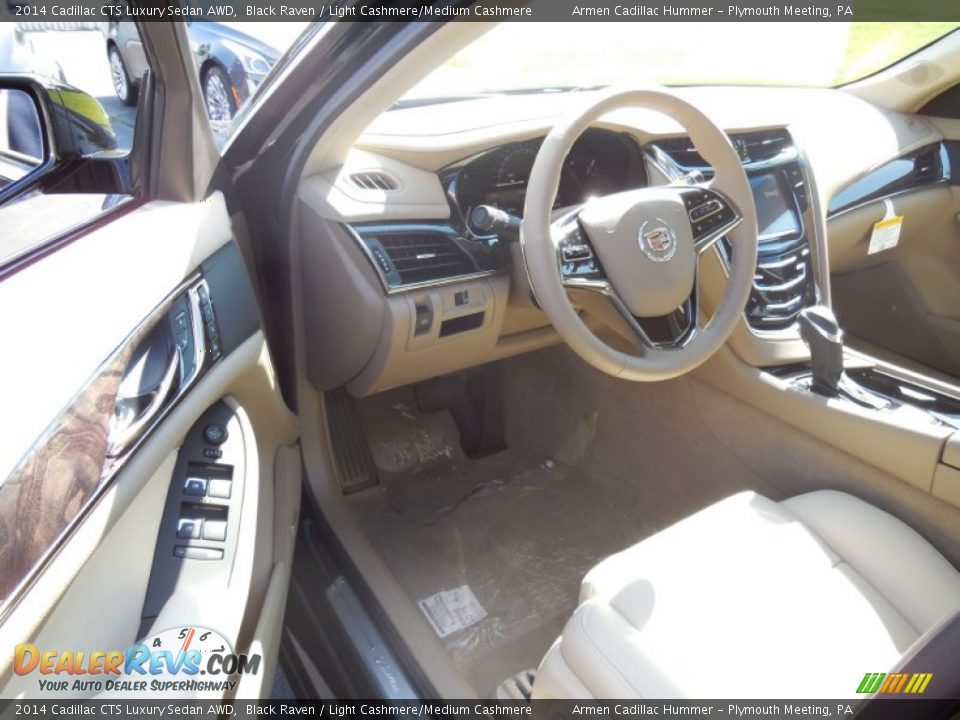 2014 Cadillac CTS Luxury Sedan AWD Black Raven / Light Cashmere/Medium Cashmere Photo #7