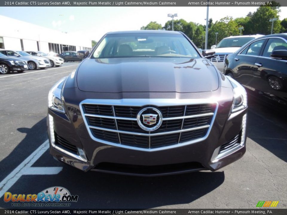 2014 Cadillac CTS Luxury Sedan AWD Majestic Plum Metallic / Light Cashmere/Medium Cashmere Photo #2
