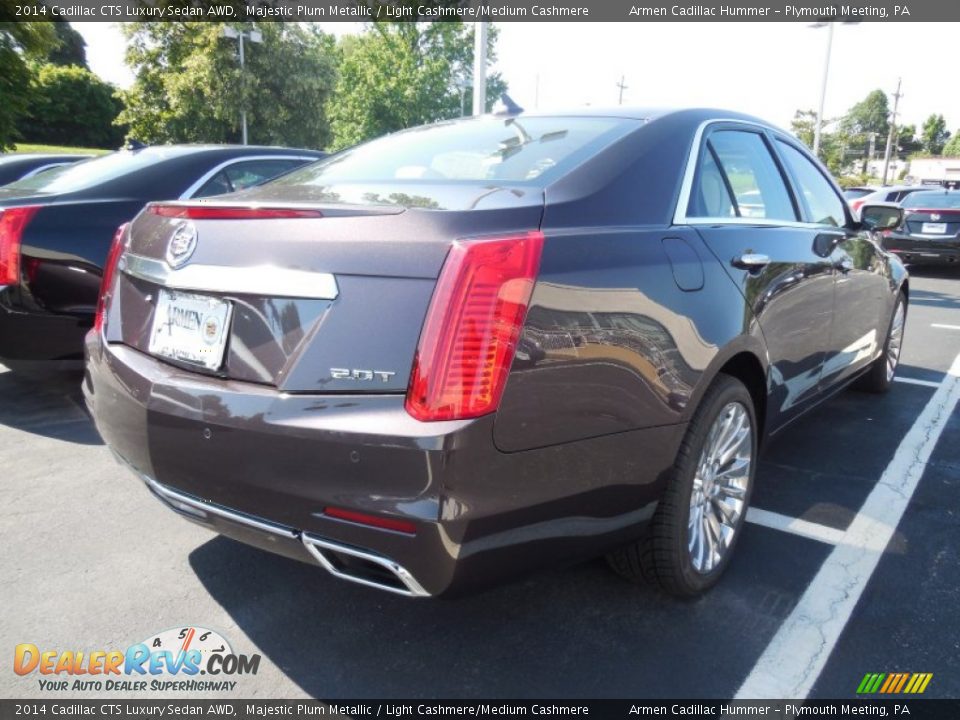 2014 Cadillac CTS Luxury Sedan AWD Majestic Plum Metallic / Light Cashmere/Medium Cashmere Photo #5