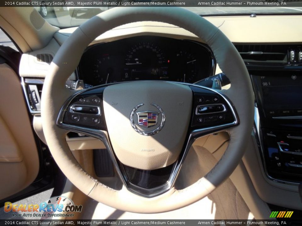2014 Cadillac CTS Luxury Sedan AWD Majestic Plum Metallic / Light Cashmere/Medium Cashmere Photo #13