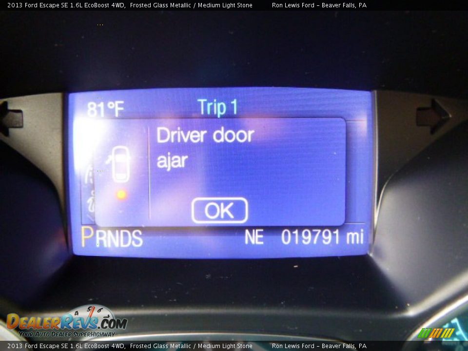 2013 Ford Escape SE 1.6L EcoBoost 4WD Frosted Glass Metallic / Medium Light Stone Photo #19