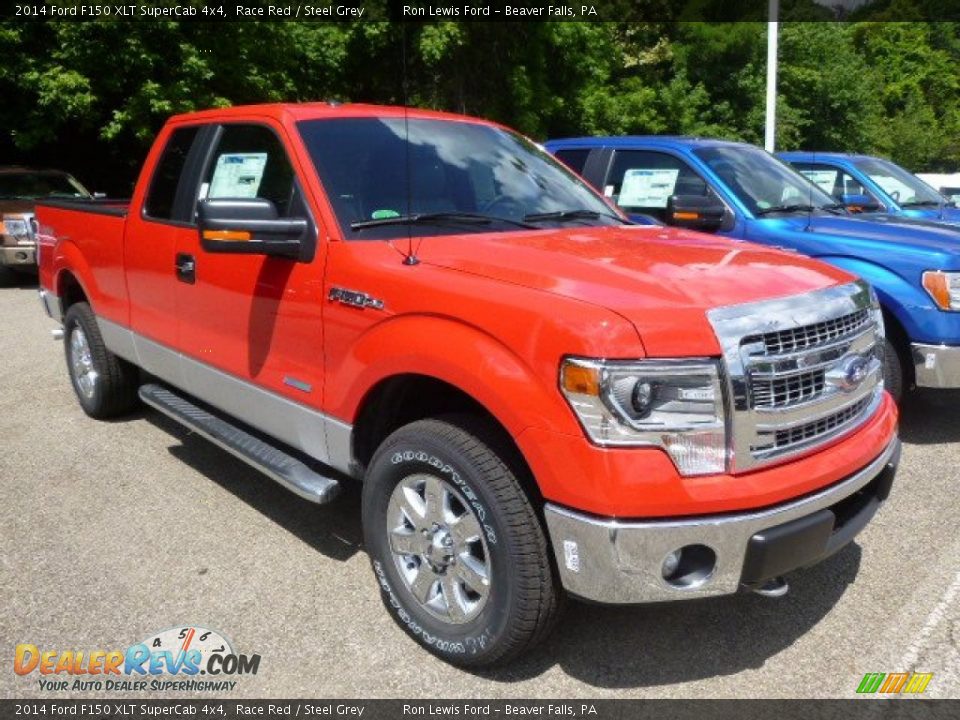 2014 Ford F150 XLT SuperCab 4x4 Race Red / Steel Grey Photo #2
