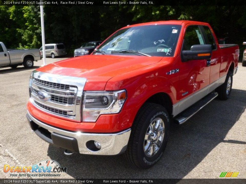 2014 Ford F150 XLT SuperCab 4x4 Race Red / Steel Grey Photo #4