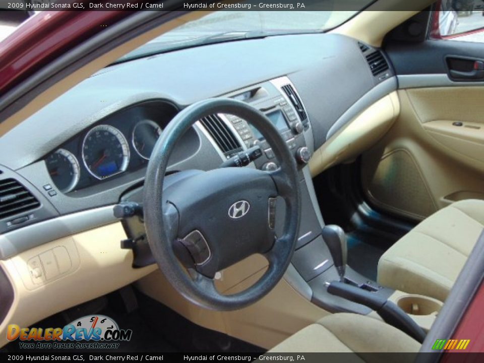 2009 Hyundai Sonata GLS Dark Cherry Red / Camel Photo #11