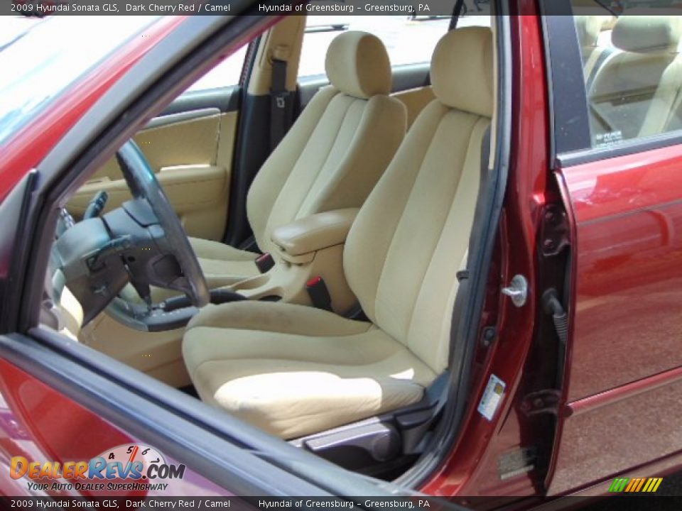 2009 Hyundai Sonata GLS Dark Cherry Red / Camel Photo #12