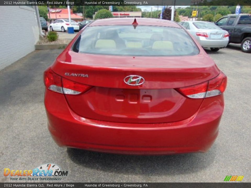 2012 Hyundai Elantra GLS Red Allure / Beige Photo #8