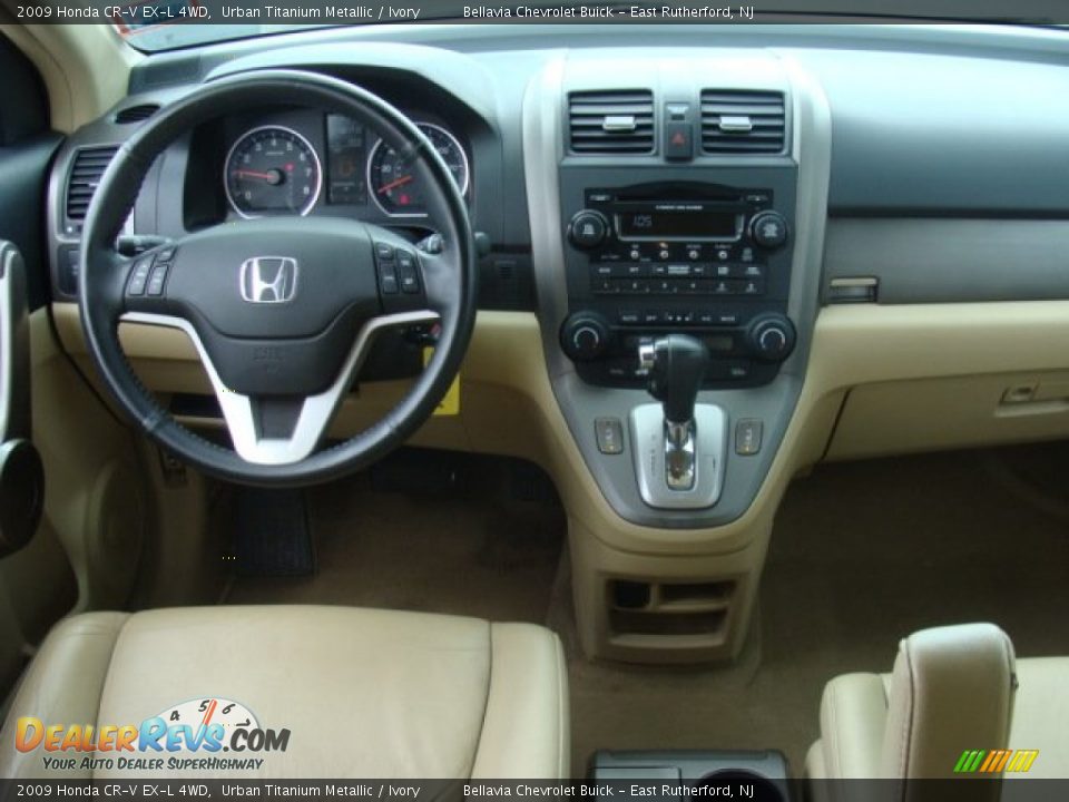 2009 Honda CR-V EX-L 4WD Urban Titanium Metallic / Ivory Photo #9