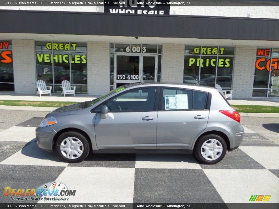2012 Nissan Versa 1.8 S Hatchback Magnetic Gray Metallic / Charcoal Photo #1
