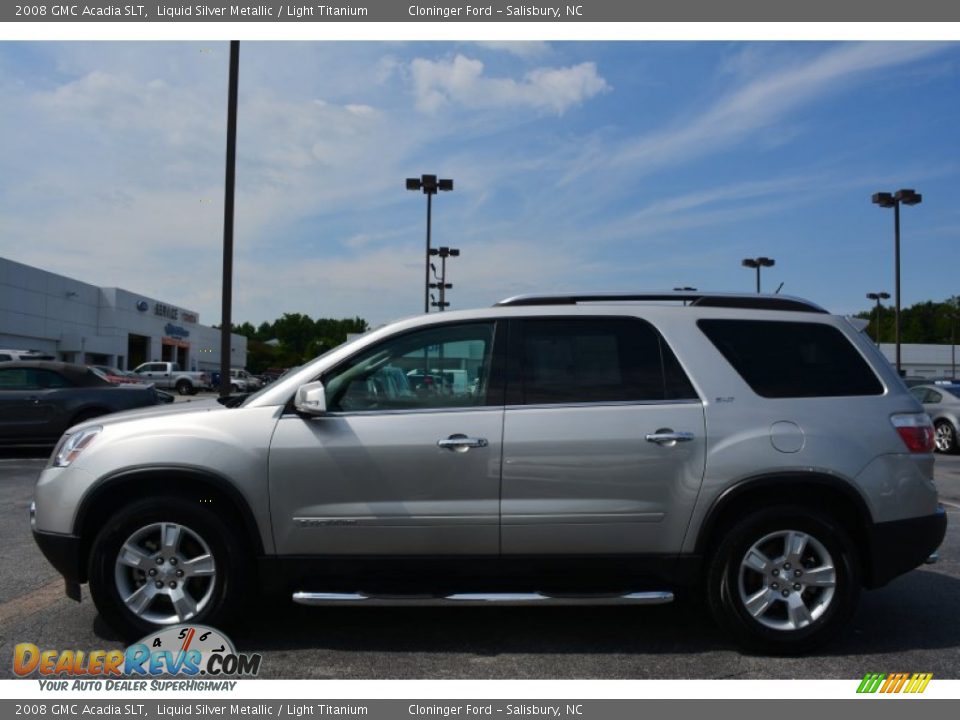 2008 GMC Acadia SLT Liquid Silver Metallic / Light Titanium Photo #6