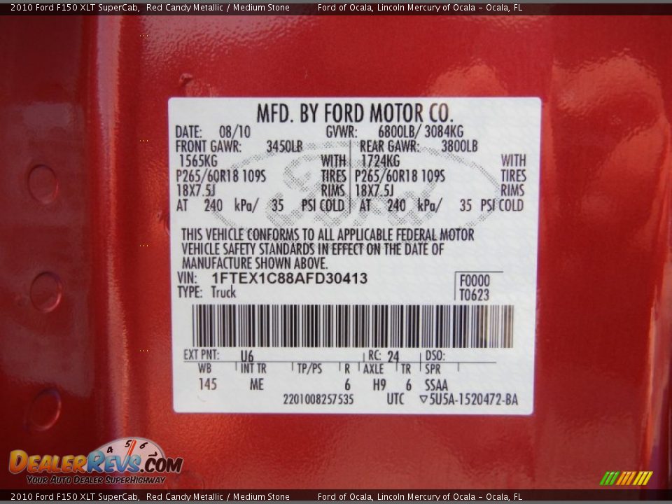 2010 Ford F150 XLT SuperCab Red Candy Metallic / Medium Stone Photo #26