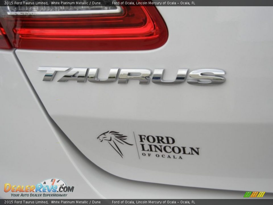 2015 Ford Taurus Limited White Platinum Metallic / Dune Photo #4