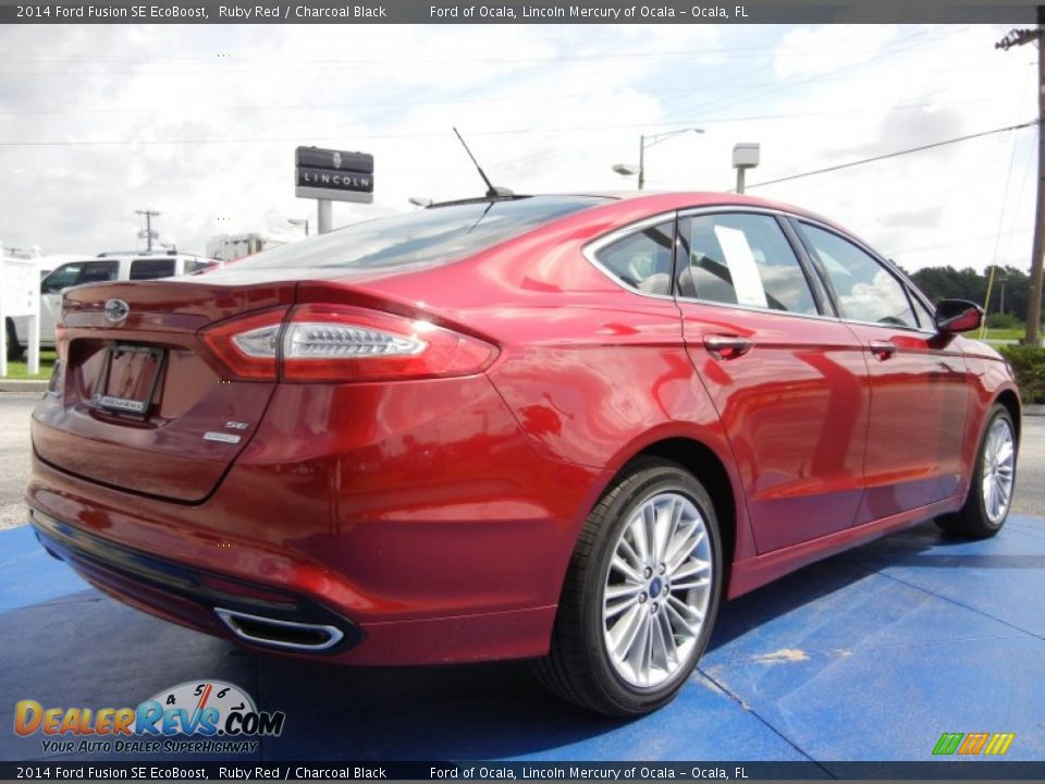 2014 Ford Fusion SE EcoBoost Ruby Red / Charcoal Black Photo #3