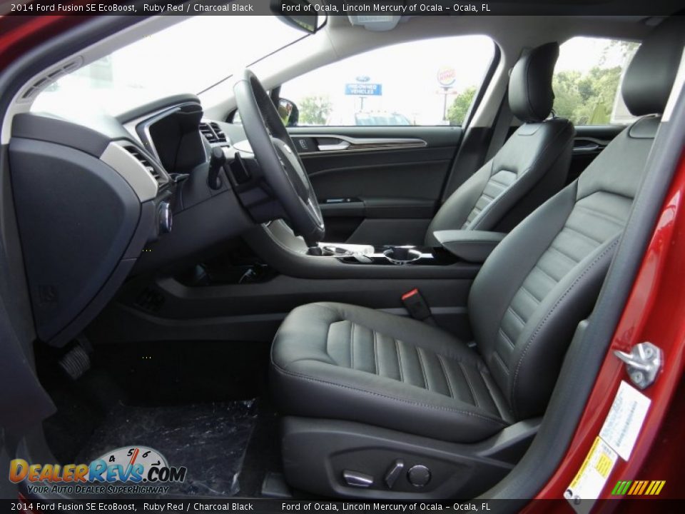 2014 Ford Fusion SE EcoBoost Ruby Red / Charcoal Black Photo #6