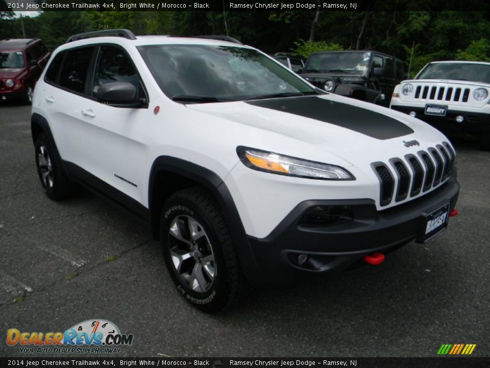 2014 Jeep Cherokee Trailhawk 4x4 Bright White / Morocco - Black Photo #4