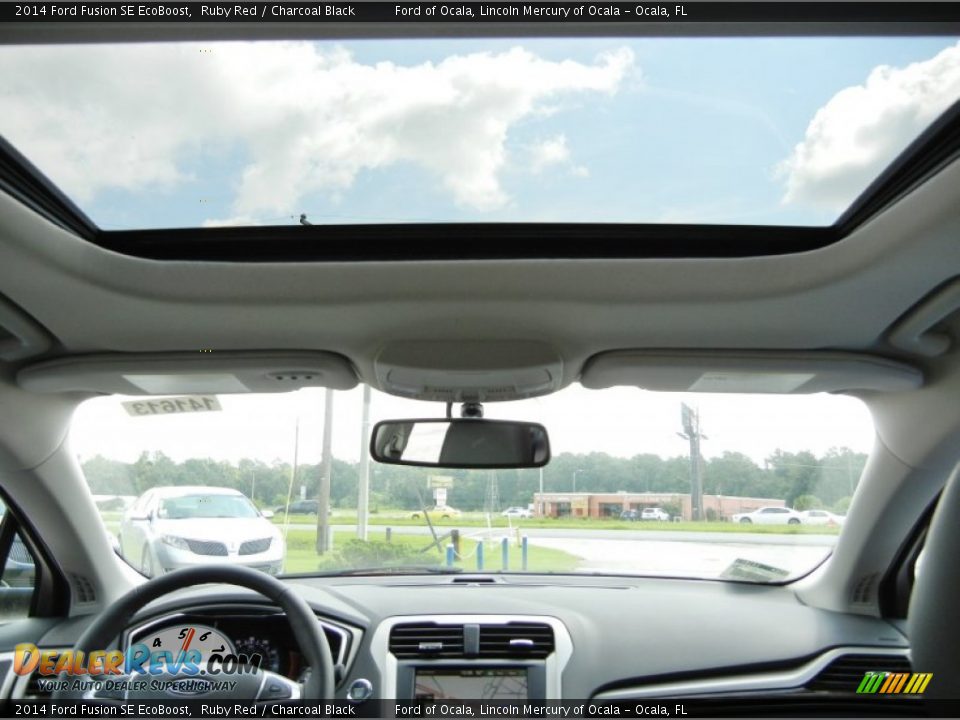 2014 Ford Fusion SE EcoBoost Ruby Red / Charcoal Black Photo #8