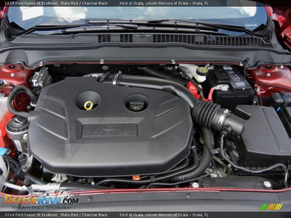 2014 Ford Fusion SE EcoBoost Ruby Red / Charcoal Black Photo #12