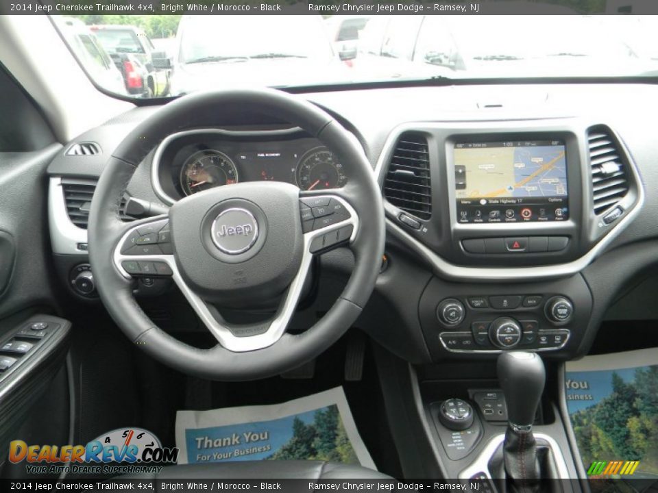 2014 Jeep Cherokee Trailhawk 4x4 Bright White / Morocco - Black Photo #13