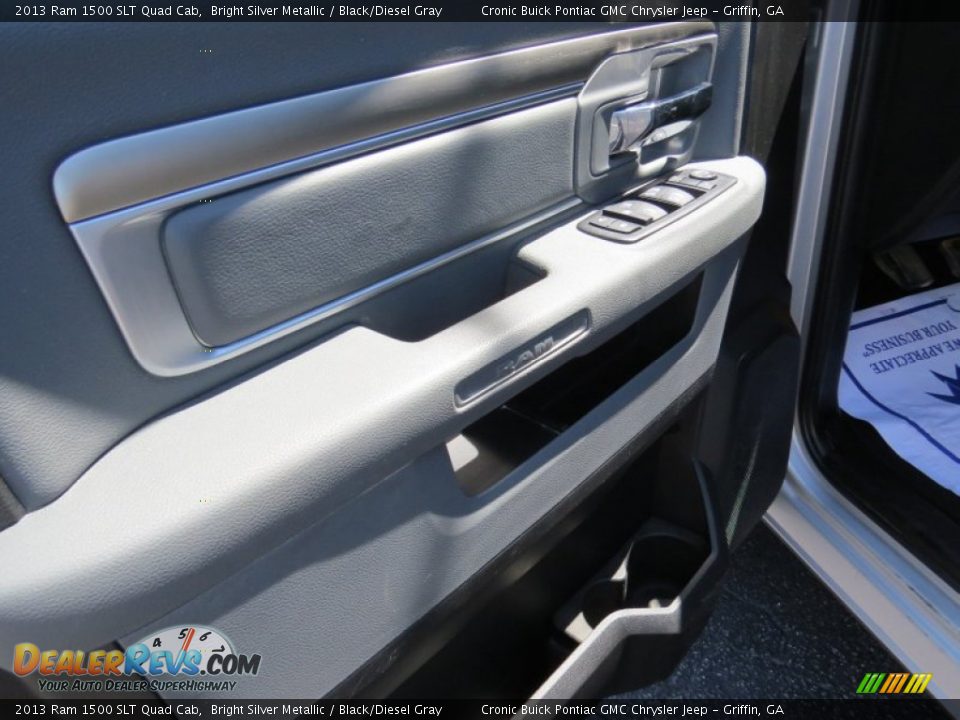2013 Ram 1500 SLT Quad Cab Bright Silver Metallic / Black/Diesel Gray Photo #12