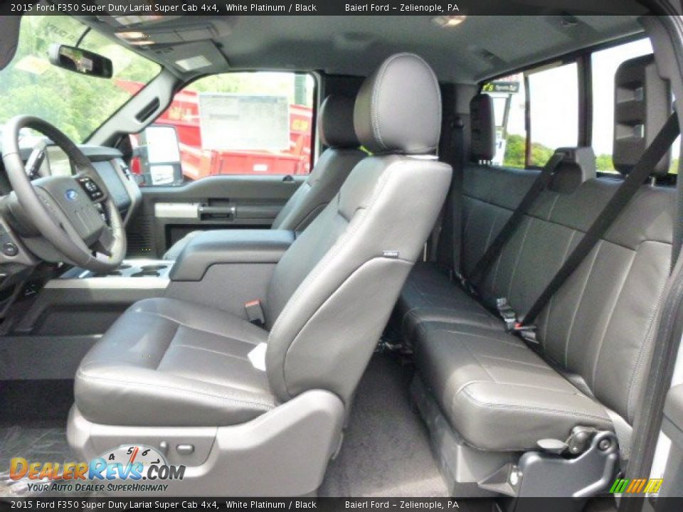 Black Interior - 2015 Ford F350 Super Duty Lariat Super Cab 4x4 Photo #12