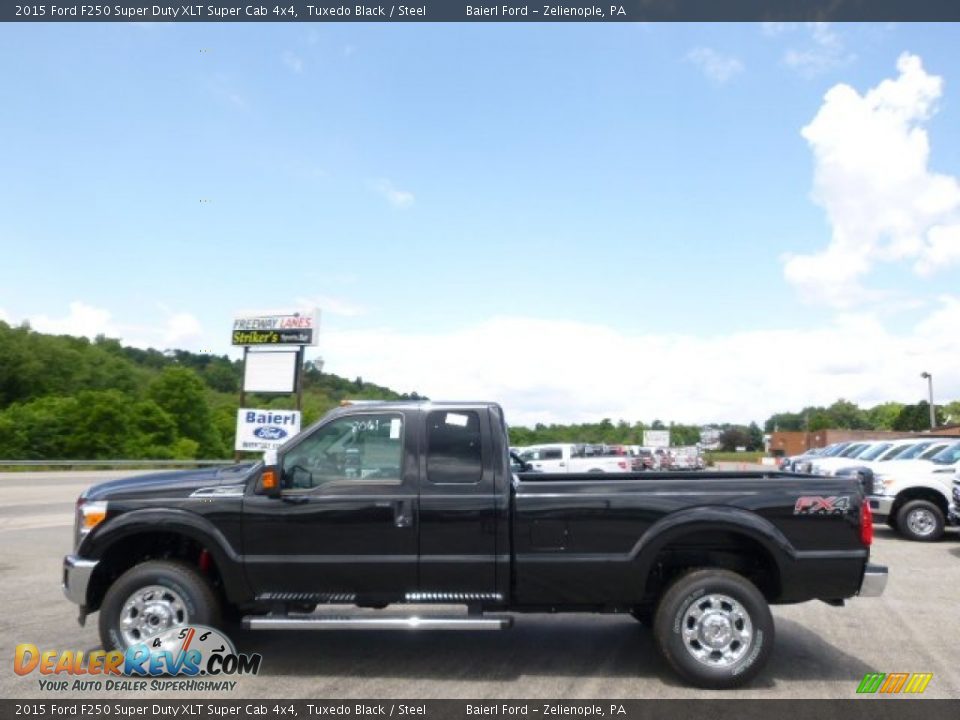 2015 Ford F250 Super Duty XLT Super Cab 4x4 Tuxedo Black / Steel Photo #5