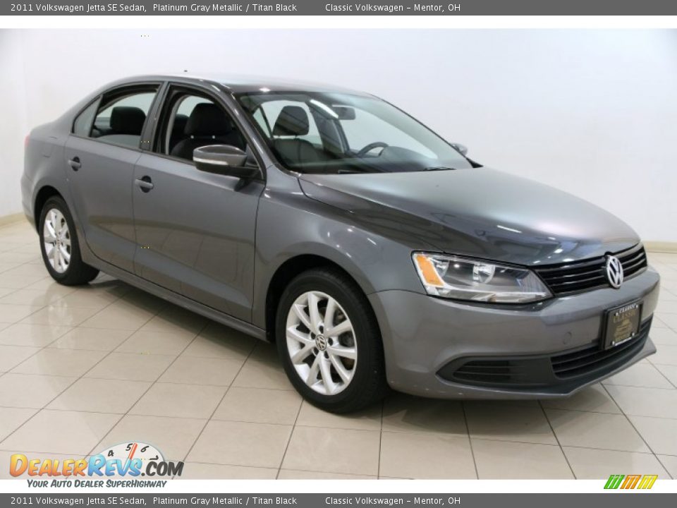 2011 Volkswagen Jetta SE Sedan Platinum Gray Metallic / Titan Black Photo #1