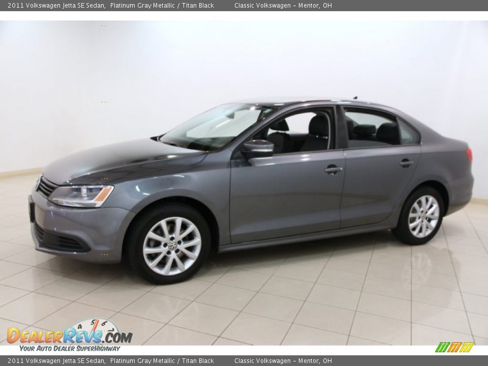 2011 Volkswagen Jetta SE Sedan Platinum Gray Metallic / Titan Black Photo #3