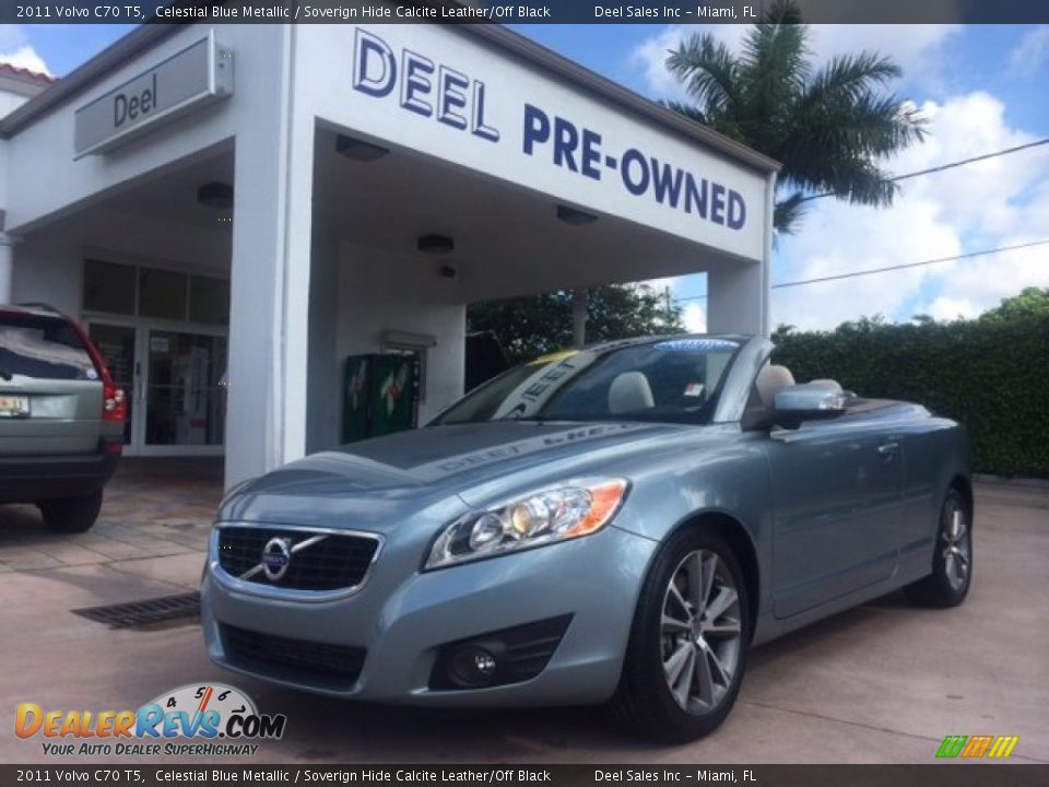 2011 Volvo C70 T5 Celestial Blue Metallic / Soverign Hide Calcite Leather/Off Black Photo #1