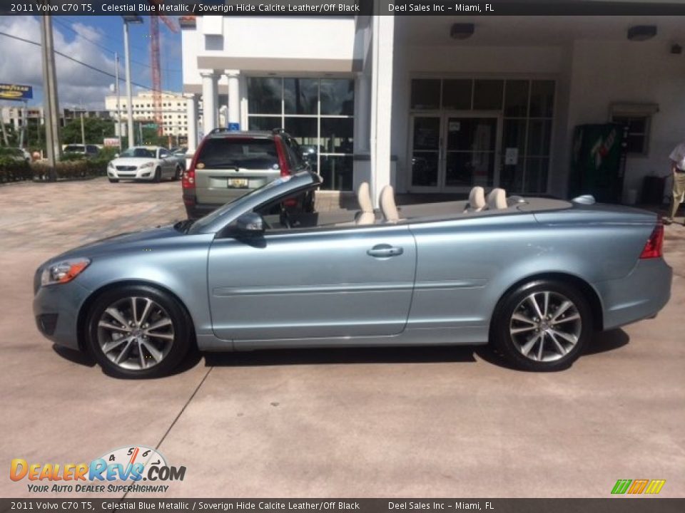 2011 Volvo C70 T5 Celestial Blue Metallic / Soverign Hide Calcite Leather/Off Black Photo #2