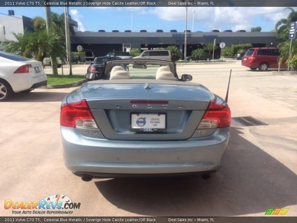 2011 Volvo C70 T5 Celestial Blue Metallic / Soverign Hide Calcite Leather/Off Black Photo #4