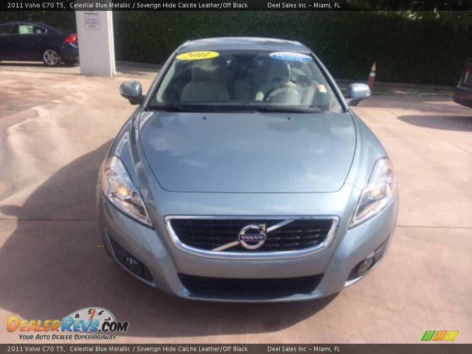 2011 Volvo C70 T5 Celestial Blue Metallic / Soverign Hide Calcite Leather/Off Black Photo #8