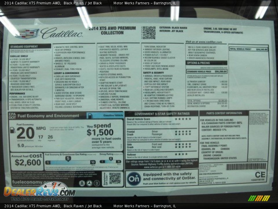 2014 Cadillac XTS Premium AWD Window Sticker Photo #21