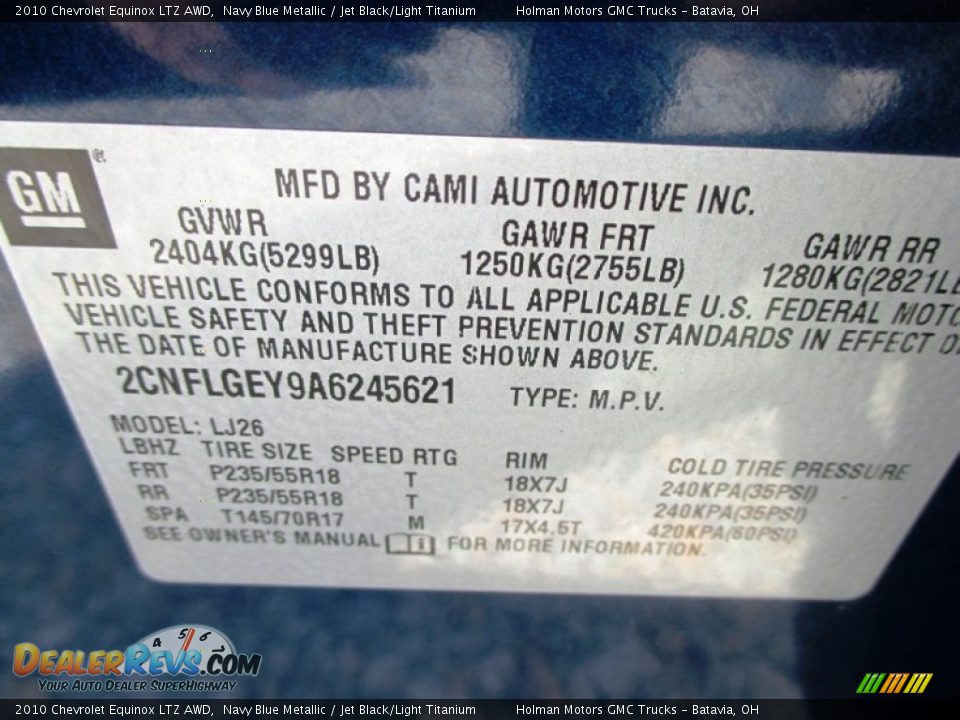 2010 Chevrolet Equinox LTZ AWD Navy Blue Metallic / Jet Black/Light Titanium Photo #4