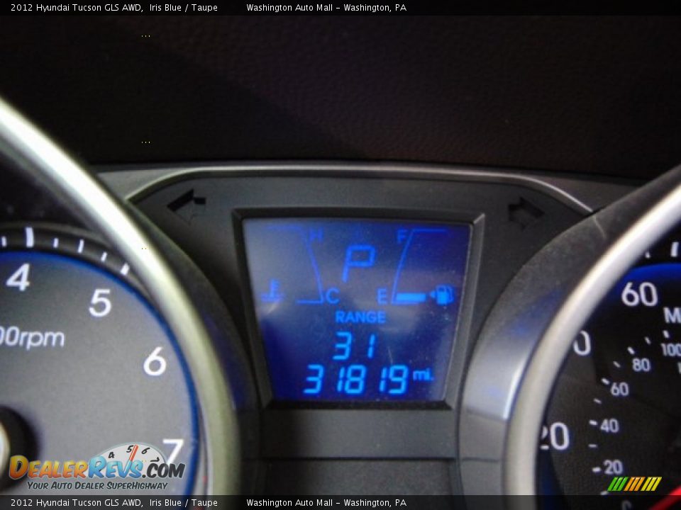 2012 Hyundai Tucson GLS AWD Iris Blue / Taupe Photo #20