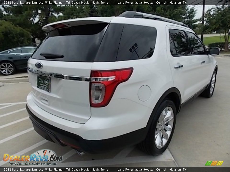 2012 Ford Explorer Limited White Platinum Tri-Coat / Medium Light Stone Photo #7