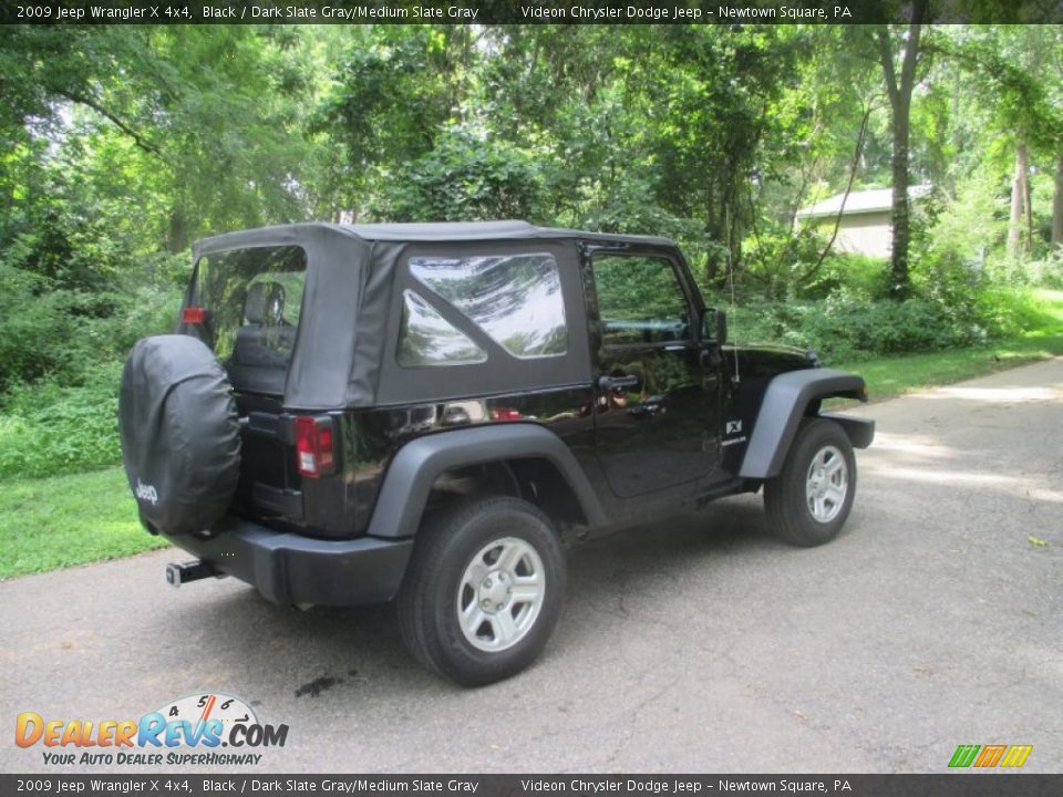 2009 Jeep Wrangler X 4x4 Black / Dark Slate Gray/Medium Slate Gray Photo #2