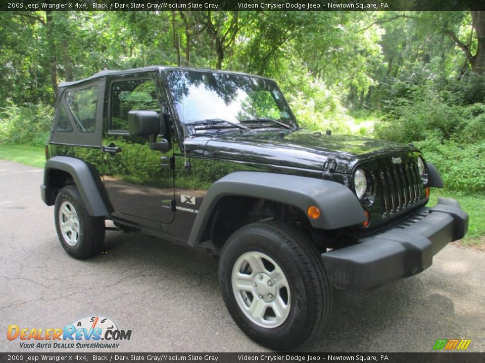 2009 Jeep Wrangler X 4x4 Black / Dark Slate Gray/Medium Slate Gray Photo #3