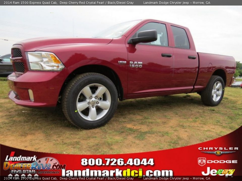 2014 Ram 1500 Express Quad Cab Deep Cherry Red Crystal Pearl / Black/Diesel Gray Photo #1
