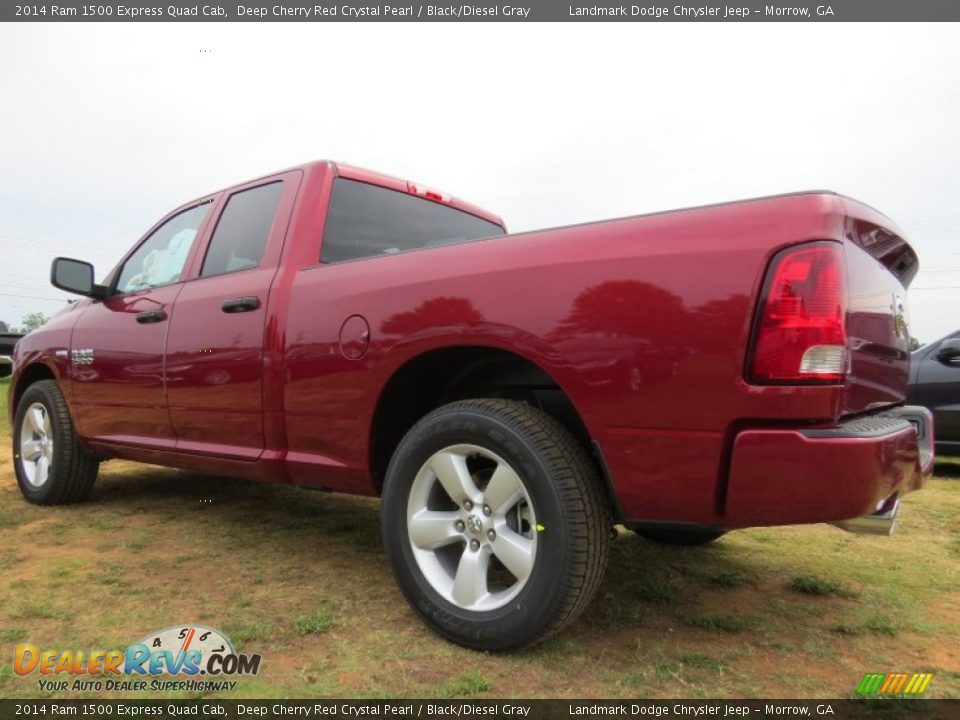 2014 Ram 1500 Express Quad Cab Deep Cherry Red Crystal Pearl / Black/Diesel Gray Photo #2