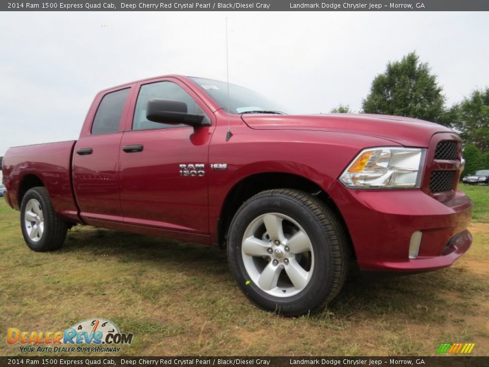 2014 Ram 1500 Express Quad Cab Deep Cherry Red Crystal Pearl / Black/Diesel Gray Photo #4