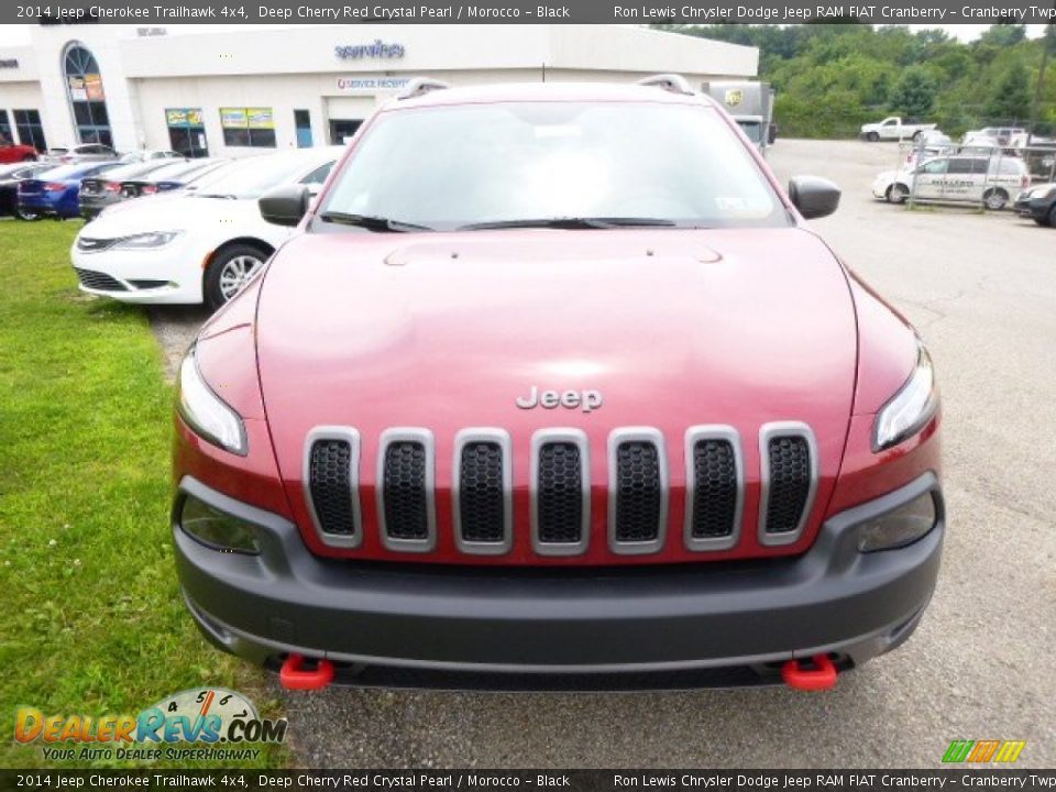 2014 Jeep Cherokee Trailhawk 4x4 Deep Cherry Red Crystal Pearl / Morocco - Black Photo #3