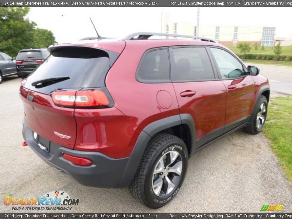 2014 Jeep Cherokee Trailhawk 4x4 Deep Cherry Red Crystal Pearl / Morocco - Black Photo #6