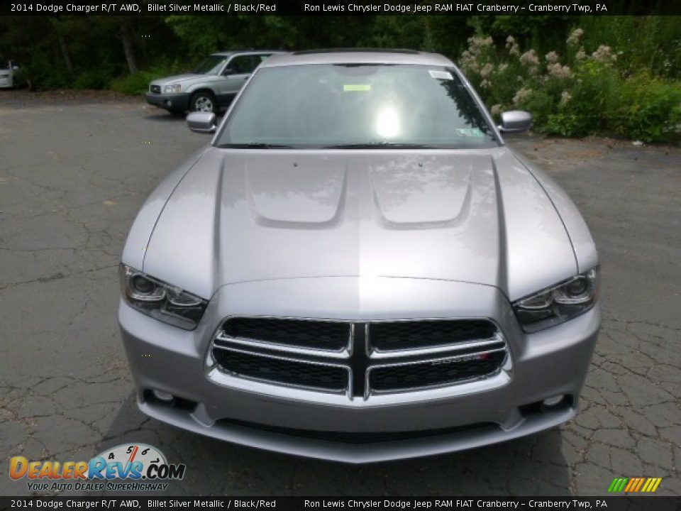 2014 Dodge Charger R/T AWD Billet Silver Metallic / Black/Red Photo #3
