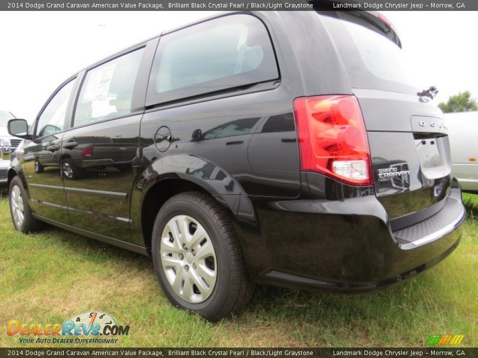 2014 Dodge Grand Caravan American Value Package Brilliant Black Crystal Pearl / Black/Light Graystone Photo #2