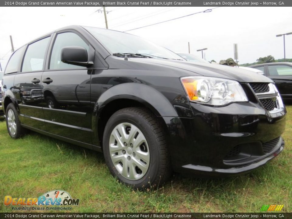 2014 Dodge Grand Caravan American Value Package Brilliant Black Crystal Pearl / Black/Light Graystone Photo #4