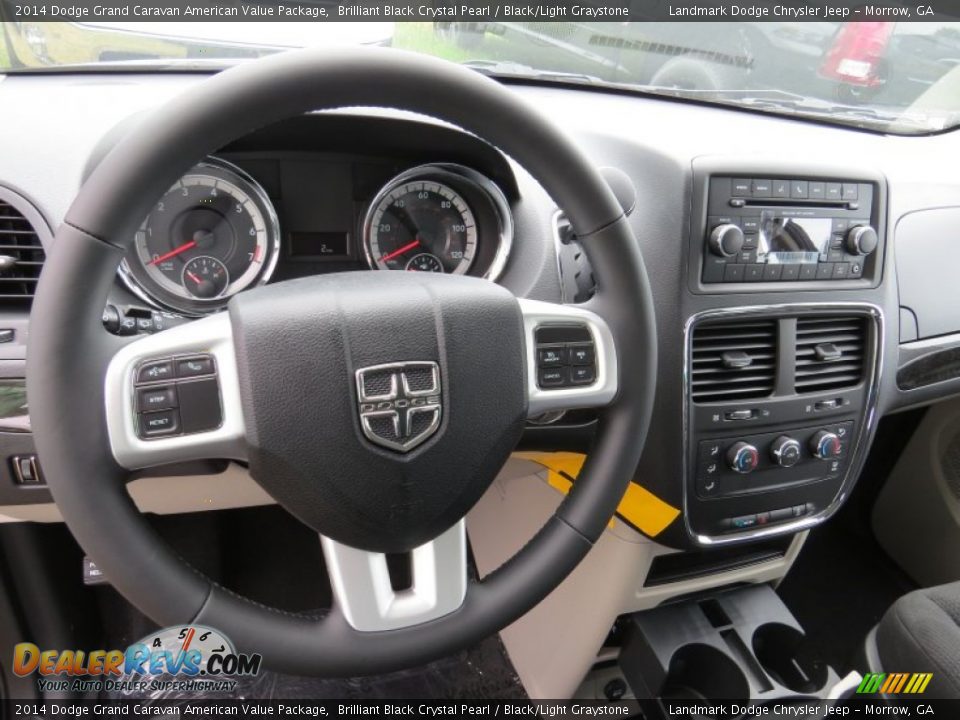 2014 Dodge Grand Caravan American Value Package Brilliant Black Crystal Pearl / Black/Light Graystone Photo #7